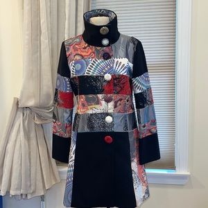 NWOT Moka Mixed Media Novelty Embroidered Jacket